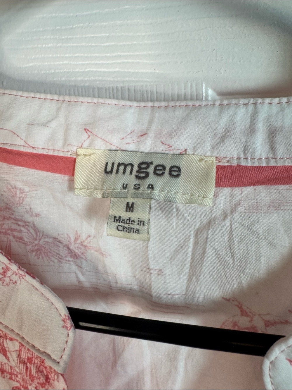 Umgee White Maxi Dress with Pink Toile Print - Picture 3 of 4